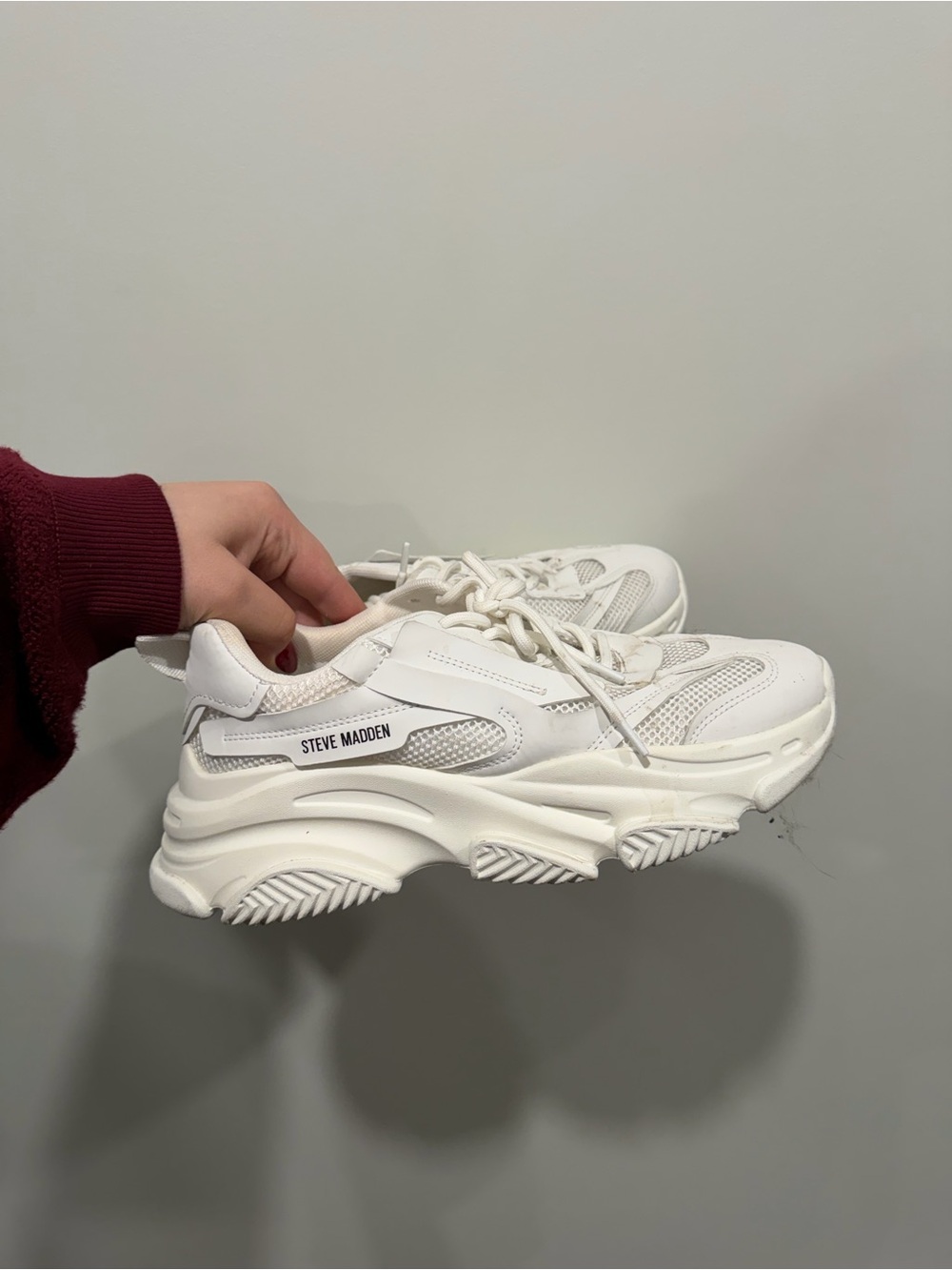 Steve Madden White Platform Chunky Sneaker